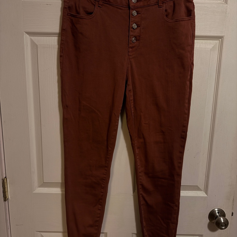 Women’s Maurice’s Coral/Red High Rise X-Long Jeans. Size Large - Pre-owned